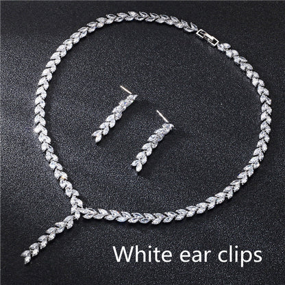 Bride Wedding Earrings Jewelry Set Jewelry Set - Lunastein
