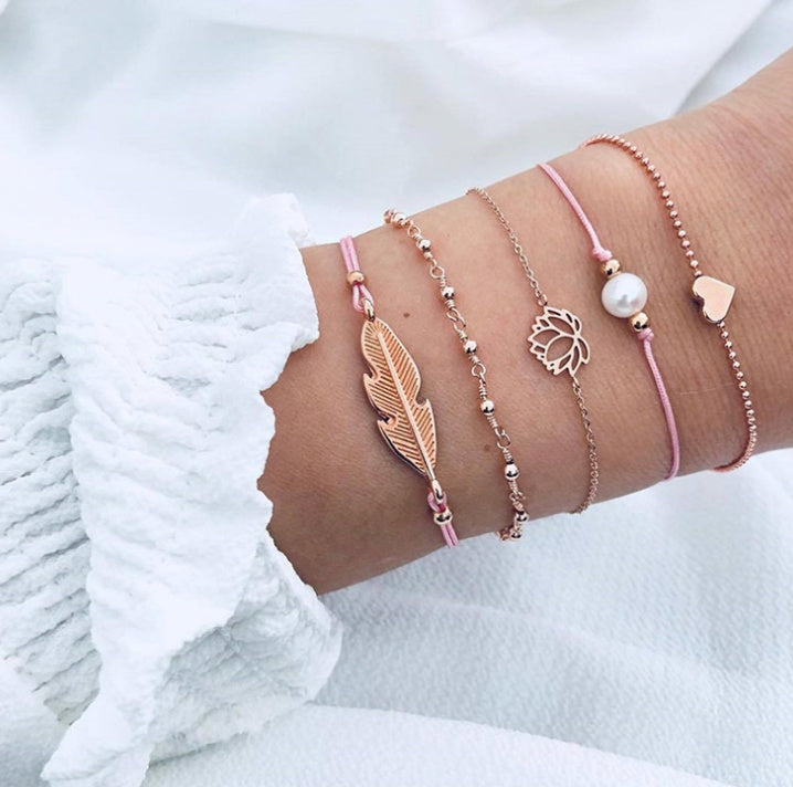 Vintage Turtle Heart Map Charm Bracelets Set For Women 2 New Design Stone Beads Infinite Bracelet Boho Jewelry Wholesale - Lunastein