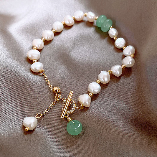 Women Irregular Freshwater Pearl Adjustable Bracelet SchmuckNeu