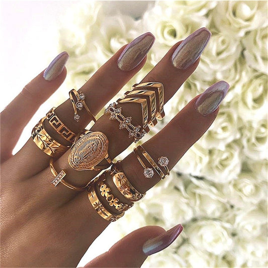 Diamond Z – 19 style Ringsets mit funkelnden Zirkonia & Opal-Akzenten - Lunastein - Schmuck