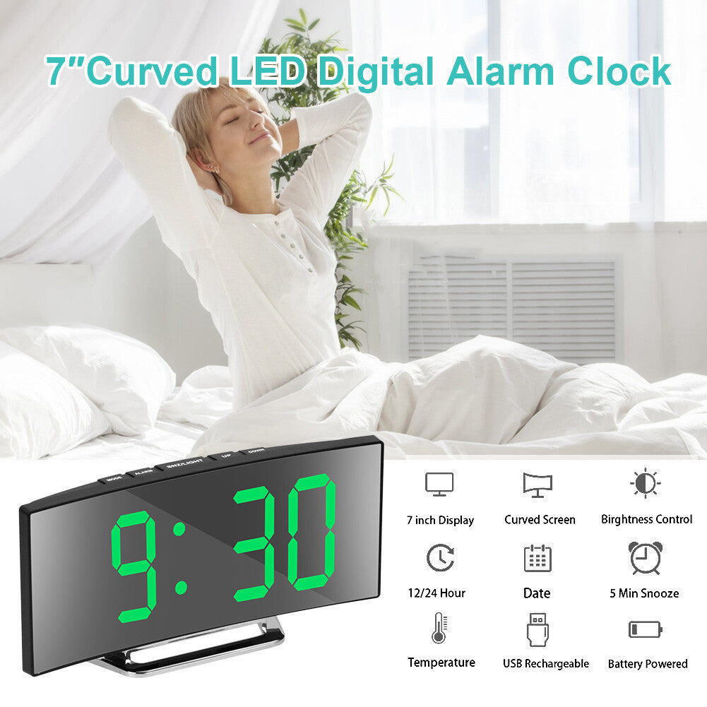 Digitaler LED Wecker Mit Temperatur Uhr Schlummerfunktion Tischuhr SchmuckNeu