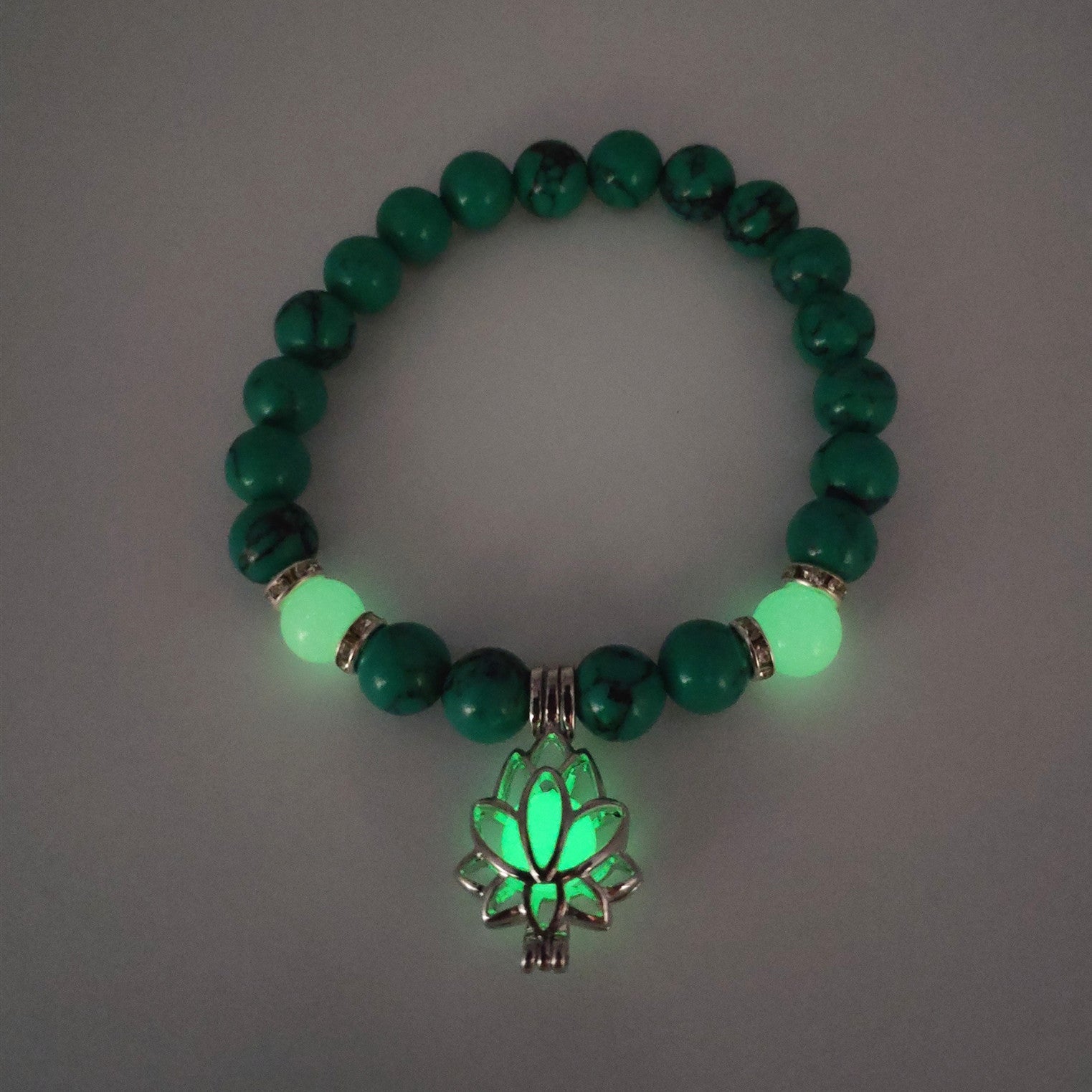 Energy Luminous Lotus Natural Stone Bracelet Yoga Healing Luminous Glow In The Dark Charm Beads Bracelet For Men Women Prayer Buddhism SchmuckNeu