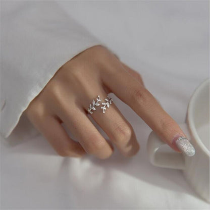 Branch Ring – Filigraner verstellbarer Damenring im Blätterdesign - Lunastein