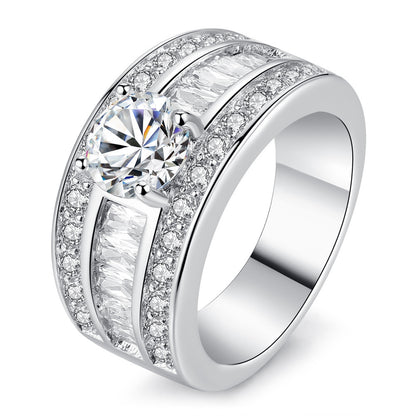 Sparkle Line – Breitband-Ring mit Zirkonia-Funkel - Lunastein