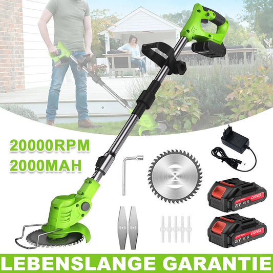 Cordless Grass Trimmer Lawn Edge Cutter With 2 Battery And Charger Brush Cutter