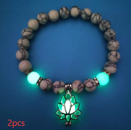 energy luminous lotus natural stone bracelet yoga healing luminous glow in the dark charm beads bracelet for men women prayer buddhism schmuckneu
