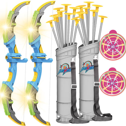 DE Bow & Arrow Toy Set, LED-lit Archery Toy,10 Suction Cup Arrows, Targets And Arrow Holders, Indoor And Outdoor Children's Toys Suitable For Boys And Girls.Logistics Is Randomly Sent By DHL,DPD