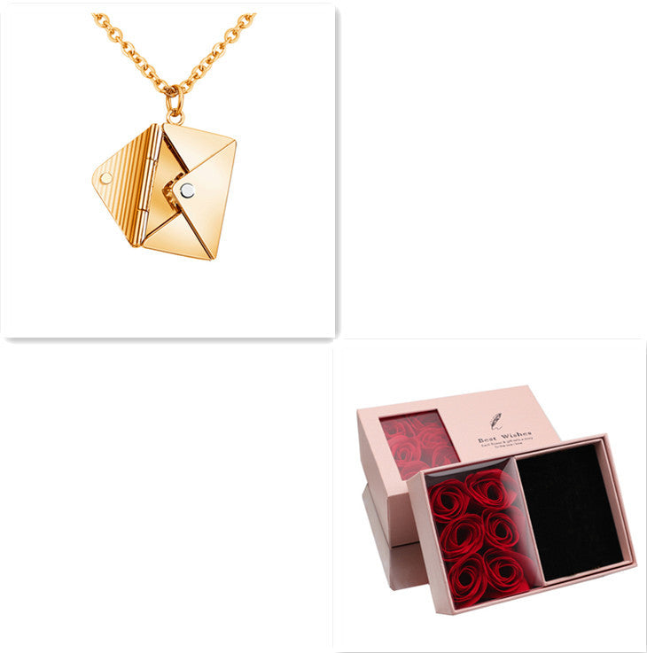 Fashion Jewelry Envelop Necklace Women Lover Letter Pendant Best Gifts For Girlfriend SchmuckNeu