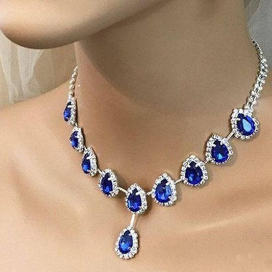 Blue Zirconia Kette – Funkelnde Damen-Halskette mit Zirkonia-Glanz - Lunastein