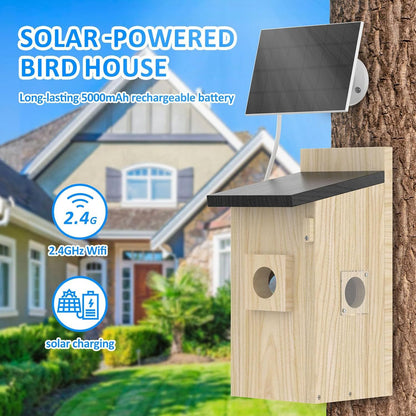 Smart Bird Houses For Outside Solar Powered,4MP Birdhouse Camera For Outdoors, Watch Bird Nesting & Hatching In Real Time, AI Identify Bird Behavior & Create, DIY Ideal Gift