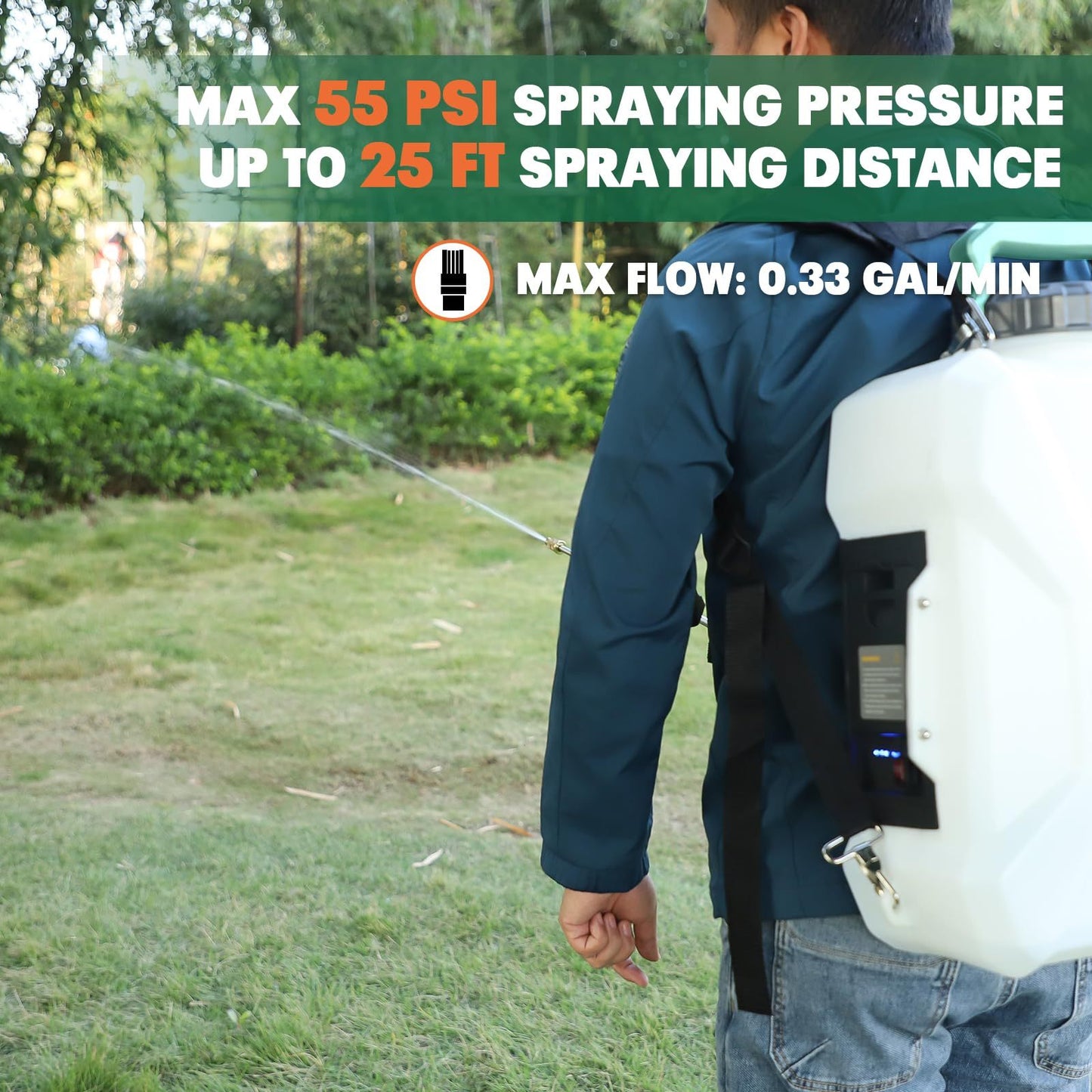 12 l 3gallon lawn garden sprayer compatible with18v battery