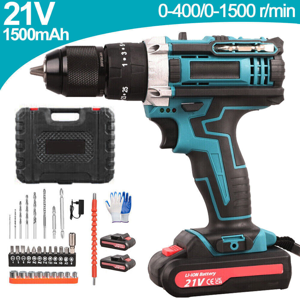 3 in 1 brushless schlagbohrschrauber 21v akkuschrauber set in koffer mit 2 akku