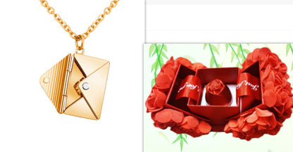 Fashion Jewelry Envelop Necklace Women Lover Letter Pendant Best Gifts For Girlfriend SchmuckNeu