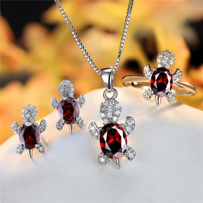 Rainbow Turtle Necklace – Schildkröten-Kette mit Zirkonia in 16 Farben - Lunastein