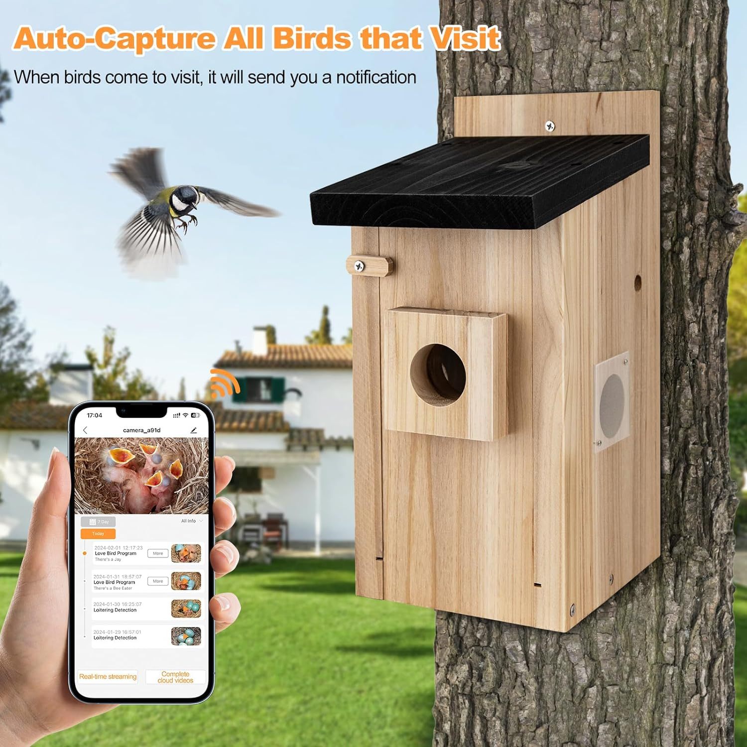 Smart Bird House With Camera,3MP Birdhouse Camera For Outdoors,Auto Capture Bird Videos & Motion Detection,Watch Bird Nesting & Hatching In Real Time,DIY Ideal Gift SchmuckNeu