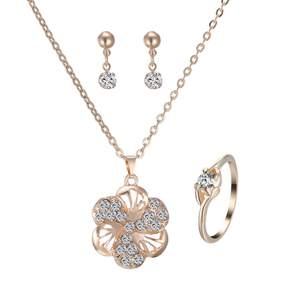 Heart Pendant Jewelry Set Rhinestone Jewellery - Lunastein