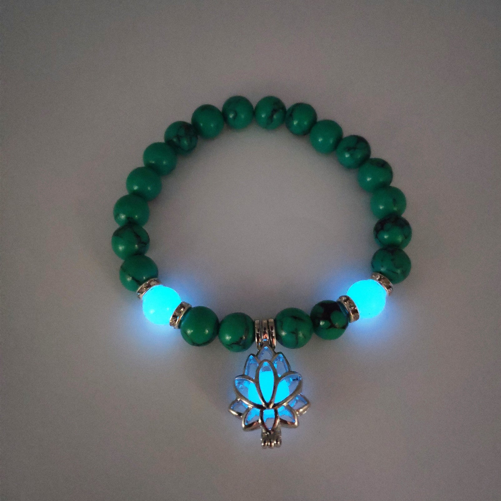 Energy Luminous Lotus Natural Stone Bracelet Yoga Healing Luminous Glow In The Dark Charm Beads Bracelet For Men Women Prayer Buddhism SchmuckNeu