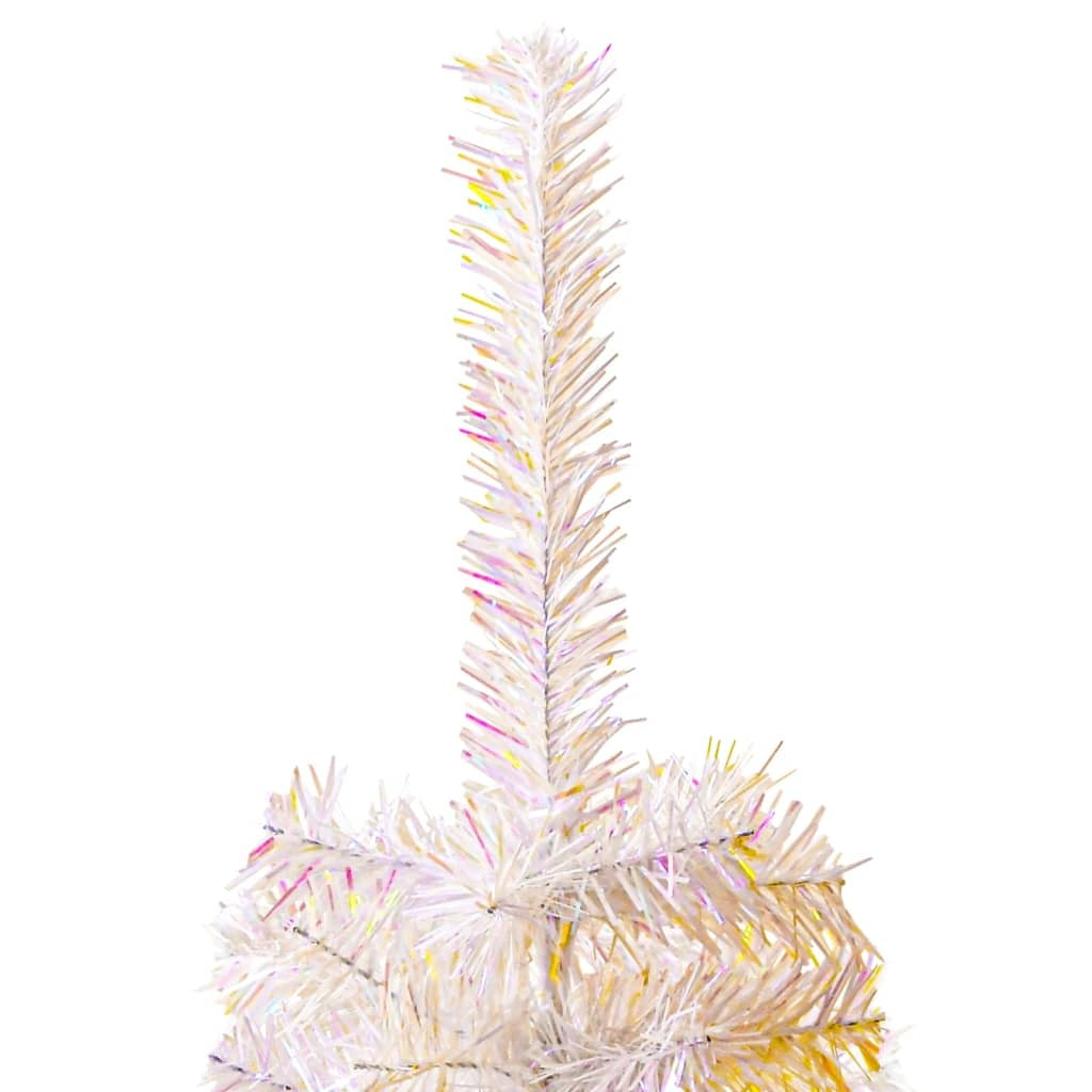 artificial christmas tree with iridescent tips white 240 cm pvc