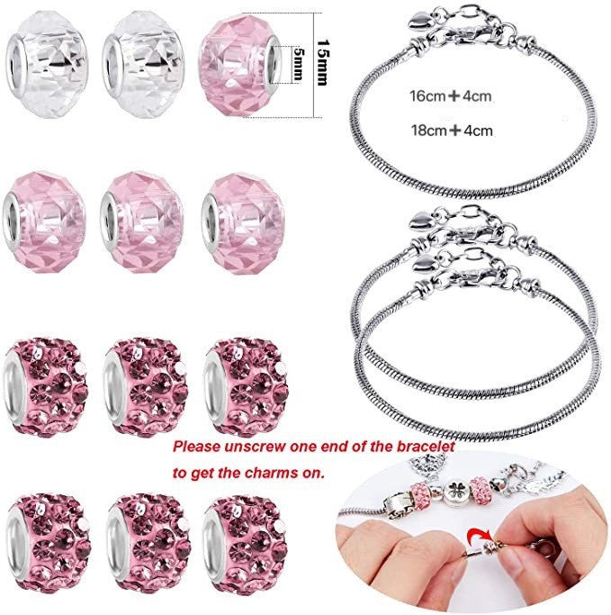 56 piece diy love box set charm bracelet making toolkit - lunastein