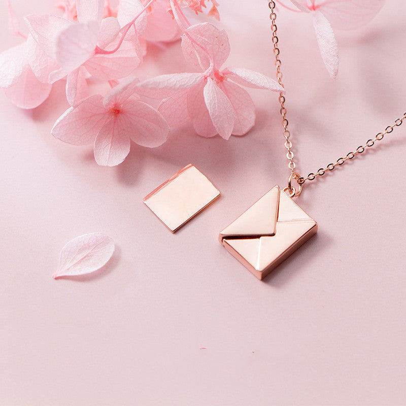 Fashion Jewelry Envelop Necklace Women Lover Letter Pendant Best Gifts For Girlfriend SchmuckNeu