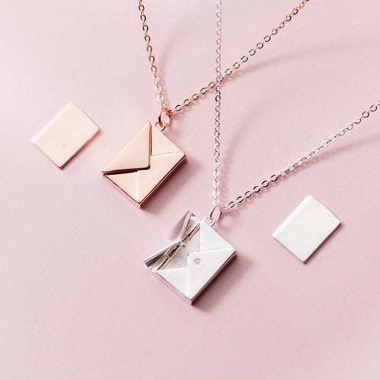 Fashion Jewelry Envelop Necklace Women Lover Letter Pendant Best Gifts For Girlfriend SchmuckNeu