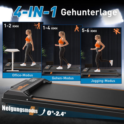 Walking Pad Treadmill For Home - Home Office Treadmills Under Desk Desk Treadmill Pad Quiet Portable Compact Treadmill Small Mini Treadmill LED Display Remote Control Treadmill Weight Of 120KG SchmuckNeu