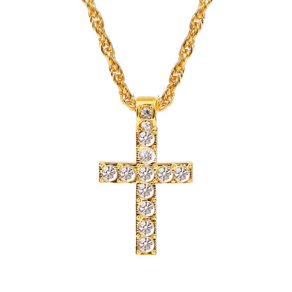 Faith Sparkle – Kreuz-Halskette mit Kristallbesatz in Silber oder Gold - Lunastein