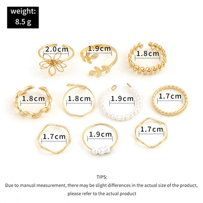Openwork Flower Set Ring Simple Glossy - Lunastein