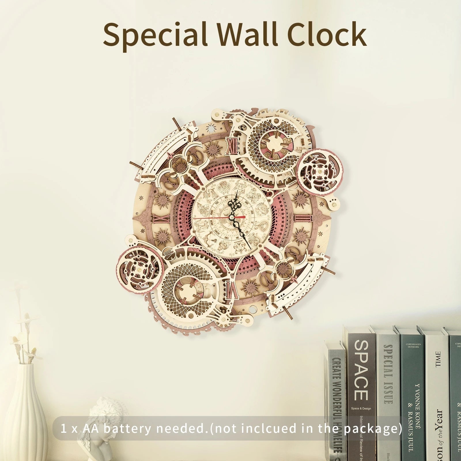 Robotime ROKR Zodiac Wall Clock 3D Wooden Puzzle Model Assembly Toys Gifts for Children Kids Teens LC601 Support Dropshipping SchmuckNeu