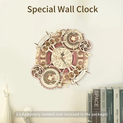 Robotime ROKR Zodiac Wall Clock 3D Wooden Puzzle Model Assembly Toys Gifts for Children Kids Teens LC601 Support Dropshipping SchmuckNeu