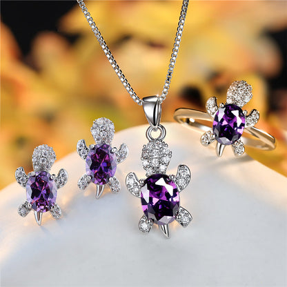 Rainbow Turtle Necklace – Schildkröten-Kette mit Zirkonia in 16 Farben - Lunastein