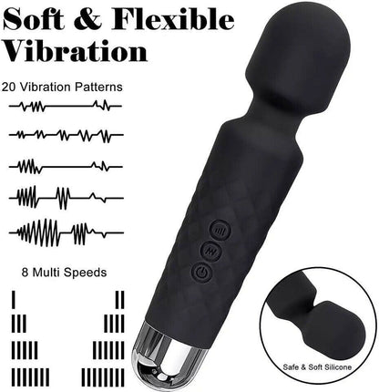 Magic Massage Wand Muscle Relaxation Massager 20 Speed Vibrating Full Body Therapy Motor