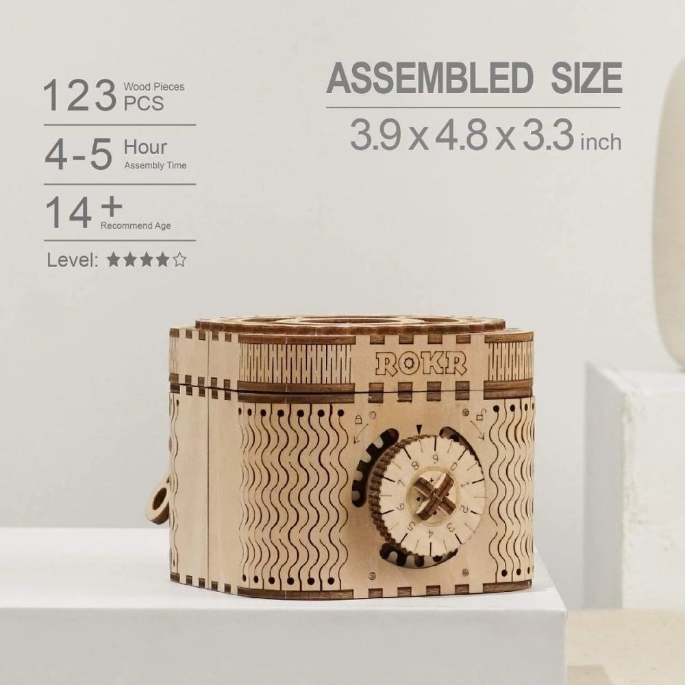 Robotime Rokr 123Pcs Treasure Box Creative 3D Wooden Puzzle Game Assembly Toys Chris Gift For Children Adults Teens Dropshipping SchmuckNeu