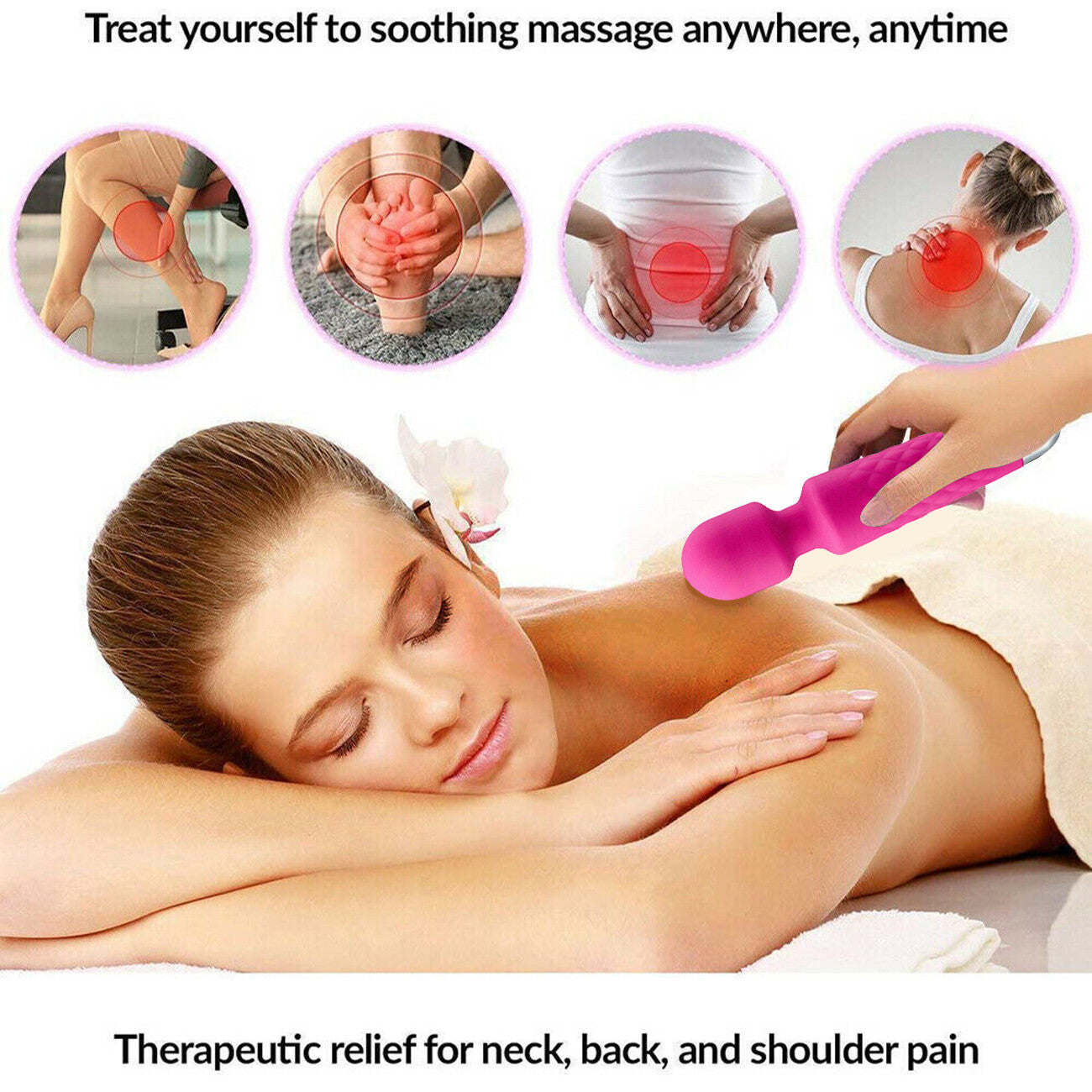 magic massage wand muscle relaxation massager 20 speed vibrating full body therapy motor