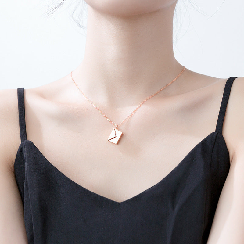 Fashion Jewelry Envelop Necklace Women Lover Letter Pendant Best Gifts For Girlfriend SchmuckNeu