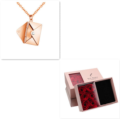 Fashion Jewelry Envelop Necklace Women Lover Letter Pendant Best Gifts For Girlfriend SchmuckNeu