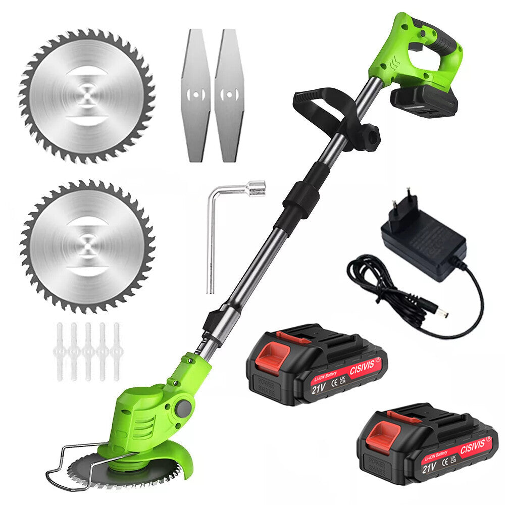 cordless grass trimmer lawn edge cutter with 2 battery and charger brush cutter