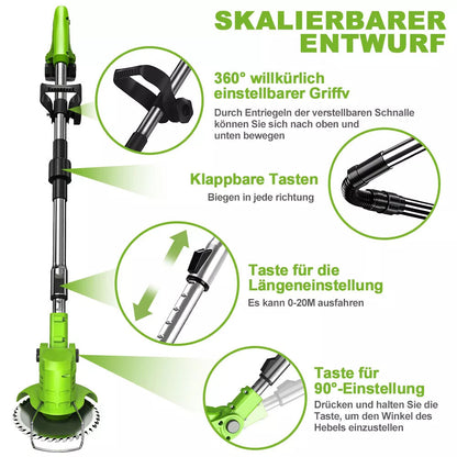 Cordless Grass Trimmer Lawn Edge Cutter With 2 Battery And Charger Brush Cutter