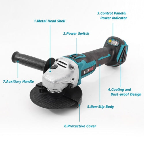 125mm winkelschleifer akku trennschleifer schleifmaschine flex mit 21v akkus 2