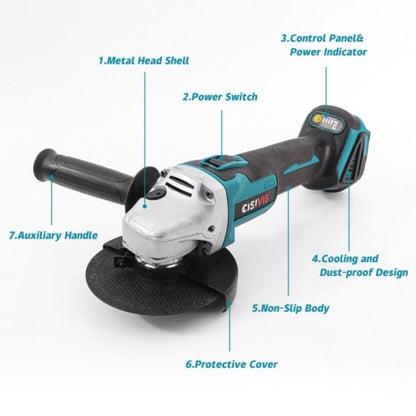 125MM Winkelschleifer Akku Trennschleifer Schleifmaschine Flex Mit 21V Akkus 2