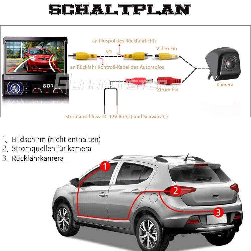 Rear View Camera Car Camera Base  Degree Viewing Angle Metal Waterproof DE SchmuckNeu