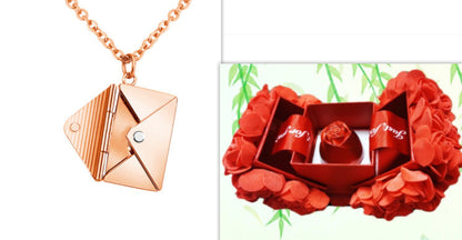 Fashion Jewelry Envelop Necklace Women Lover Letter Pendant Best Gifts For Girlfriend SchmuckNeu