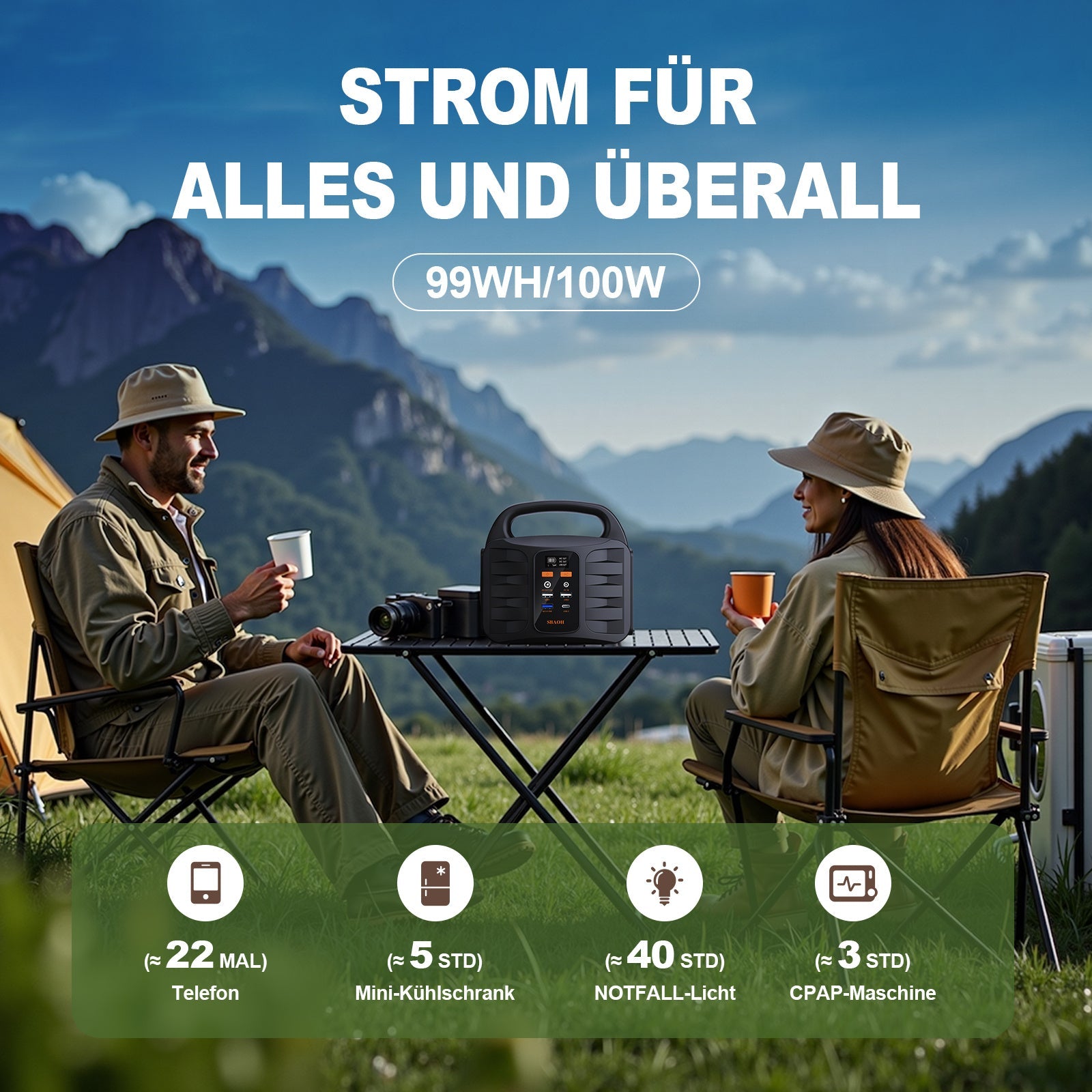 Portable Power Station T101, 99Wh 150W Lithium Battery Backup With AC Outputs,Solar Generator For Travel And Camping,Solar Panel Is Not Included Love Local Jewelry