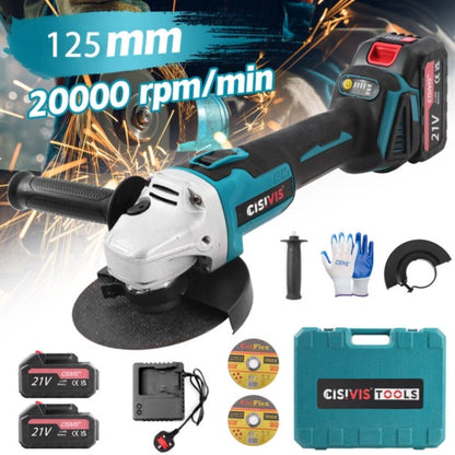 125MM Winkelschleifer Akku Trennschleifer Schleifmaschine Flex Mit 21V Akkus 2