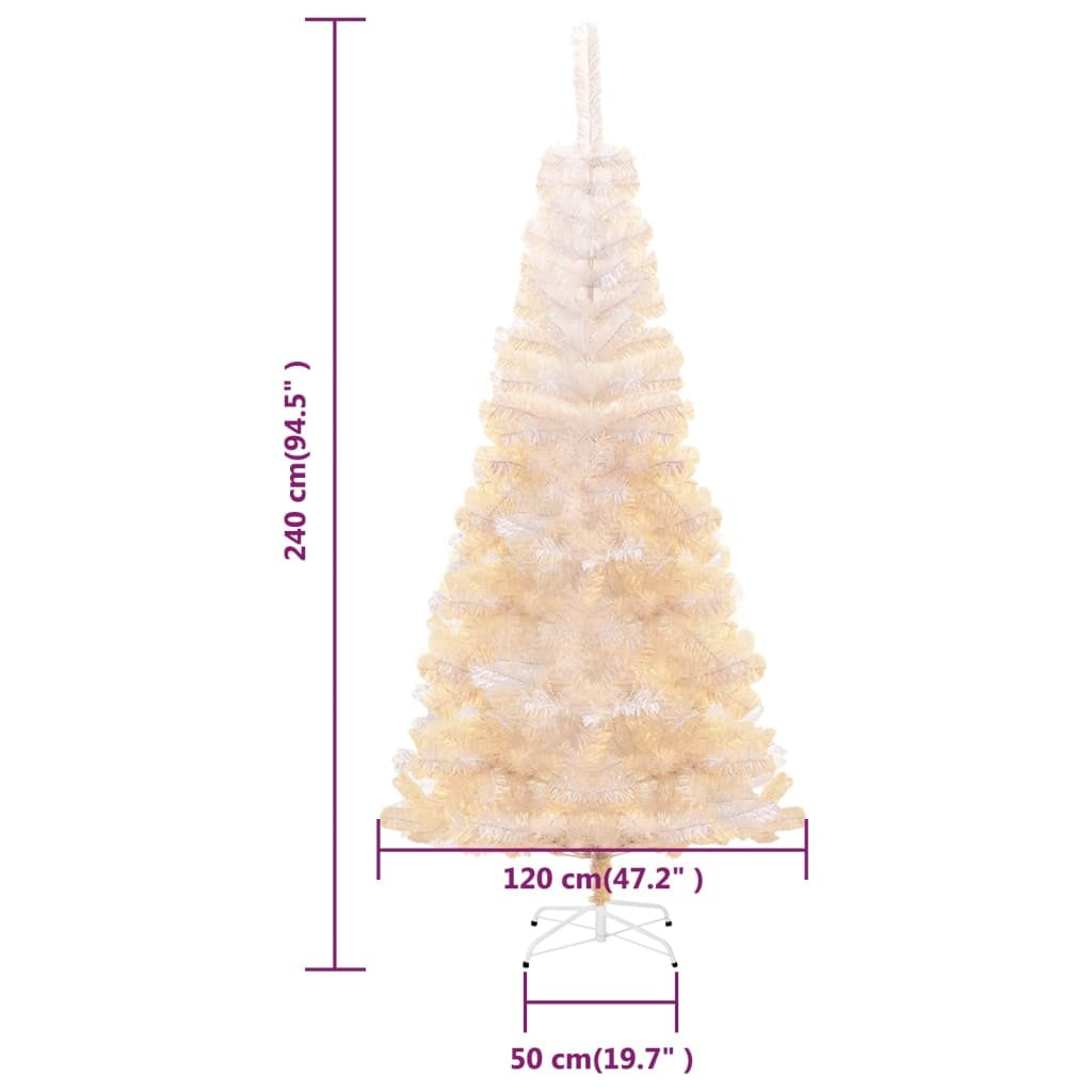 artificial christmas tree with iridescent tips white 240 cm pvc