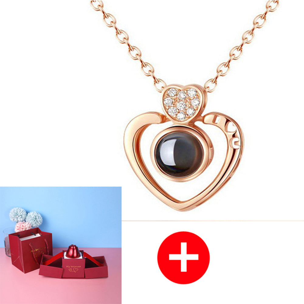 hot valentine's day gifts metal rose jewelry gift box necklace for wedding girlfriend necklace gifts schmuckneu