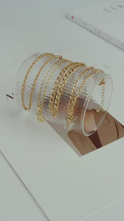 Butterfly Letter Multilayer Anklet